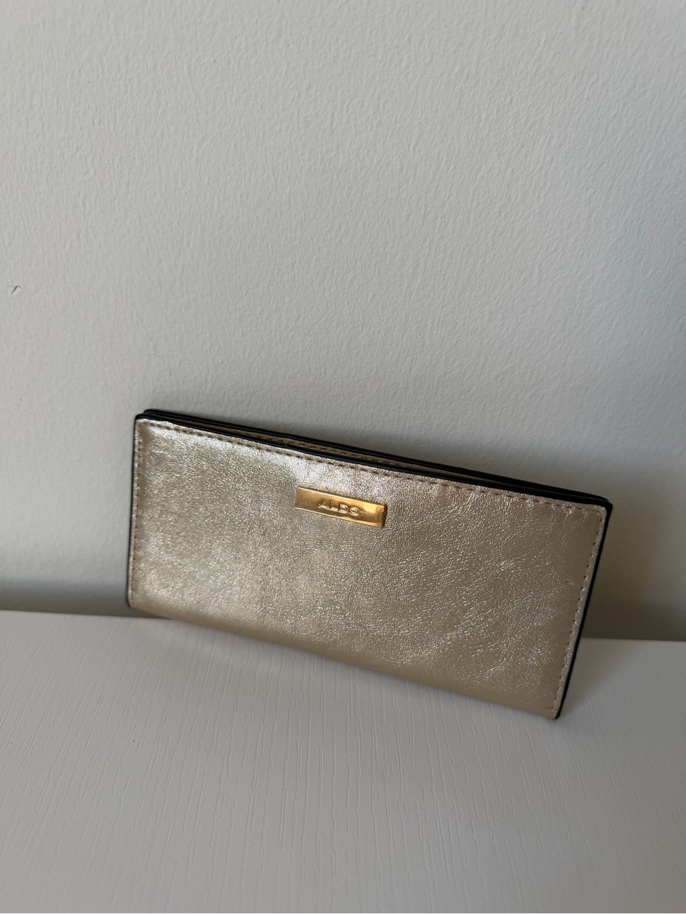ALDO Metallic Gold Slim Wallet